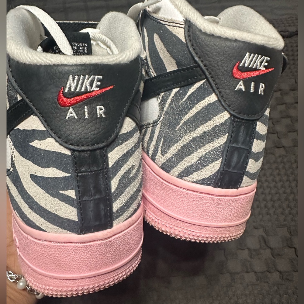 Nike Air Force 1 '07 Mid Animal Print Pink Black White Leopard Cheetah Zebra - Picture 5 of 6